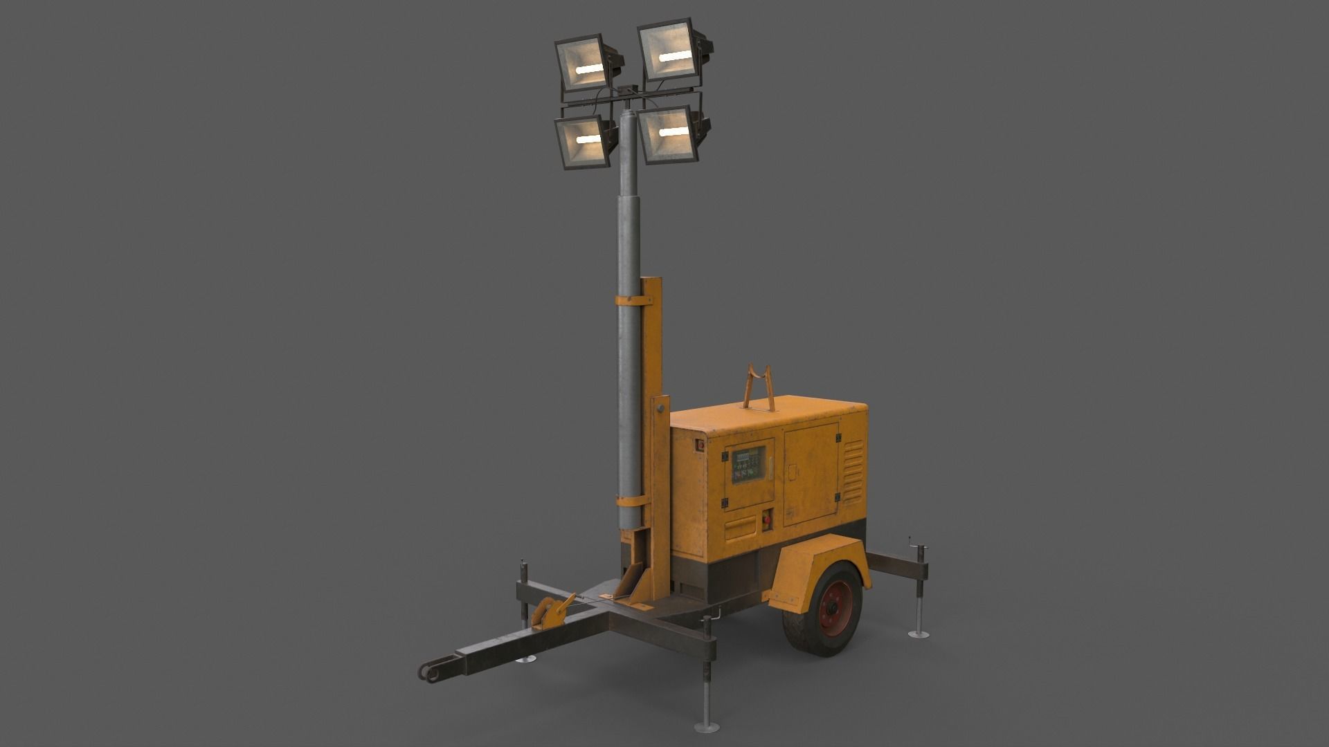 PBR Mobile Light Tower Generator A - Multi color Pack 3D Model Collection_55