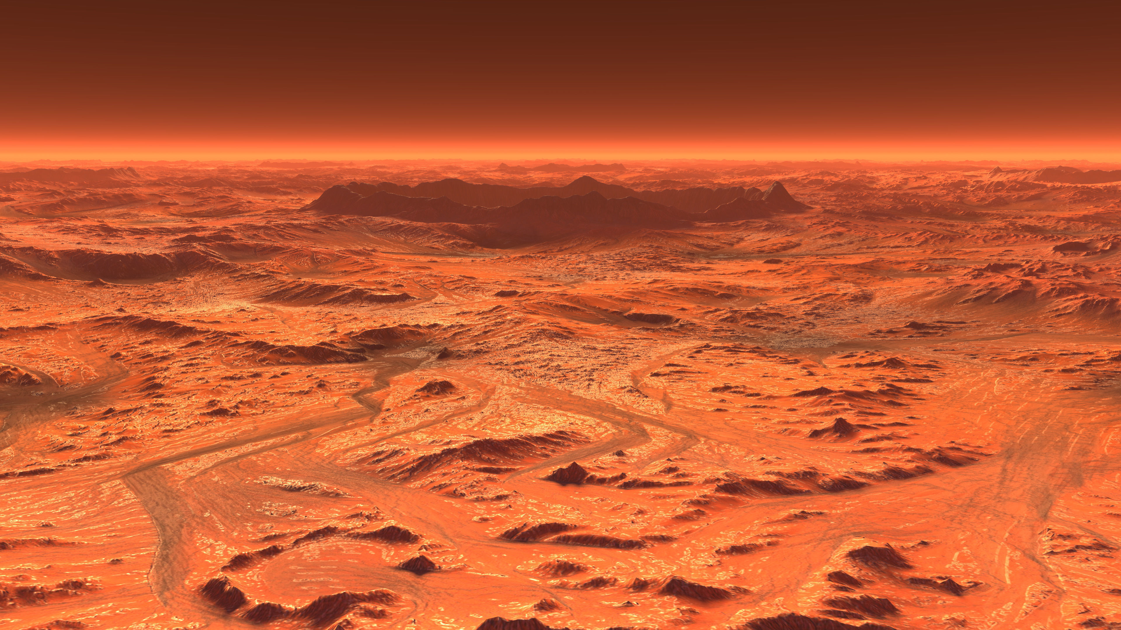 Mars Plate with crater in center  realistic 3d scene PBR  3D model_8