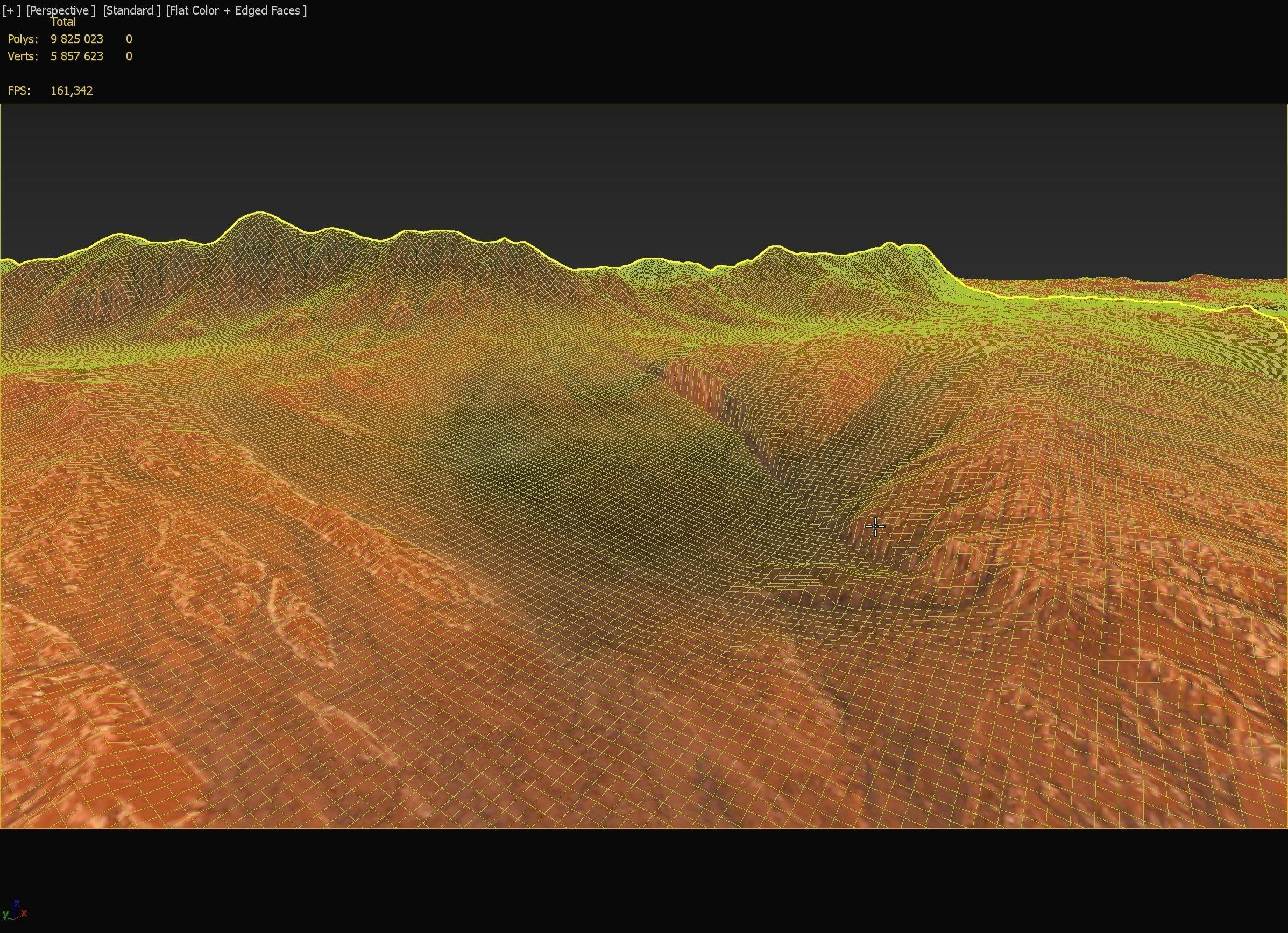 Mars Plate with crater in center  realistic 3d scene PBR  3D model_6