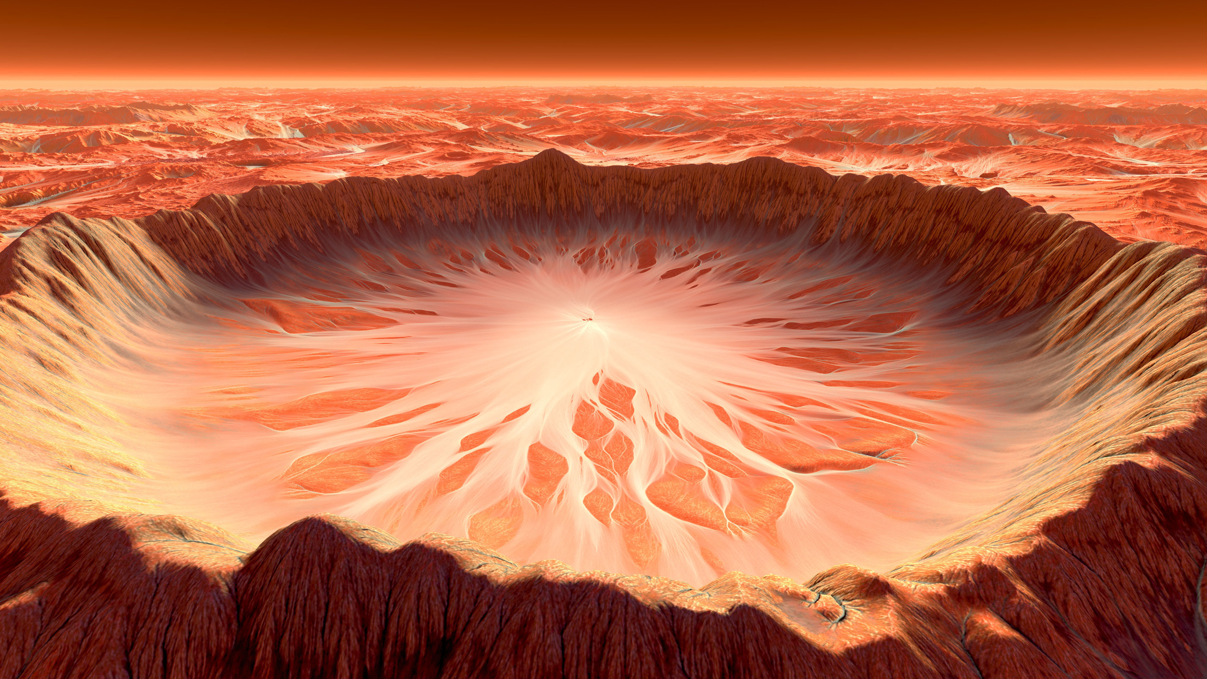 Mars Plate with crater in center  realistic 3d scene PBR  3D model_10