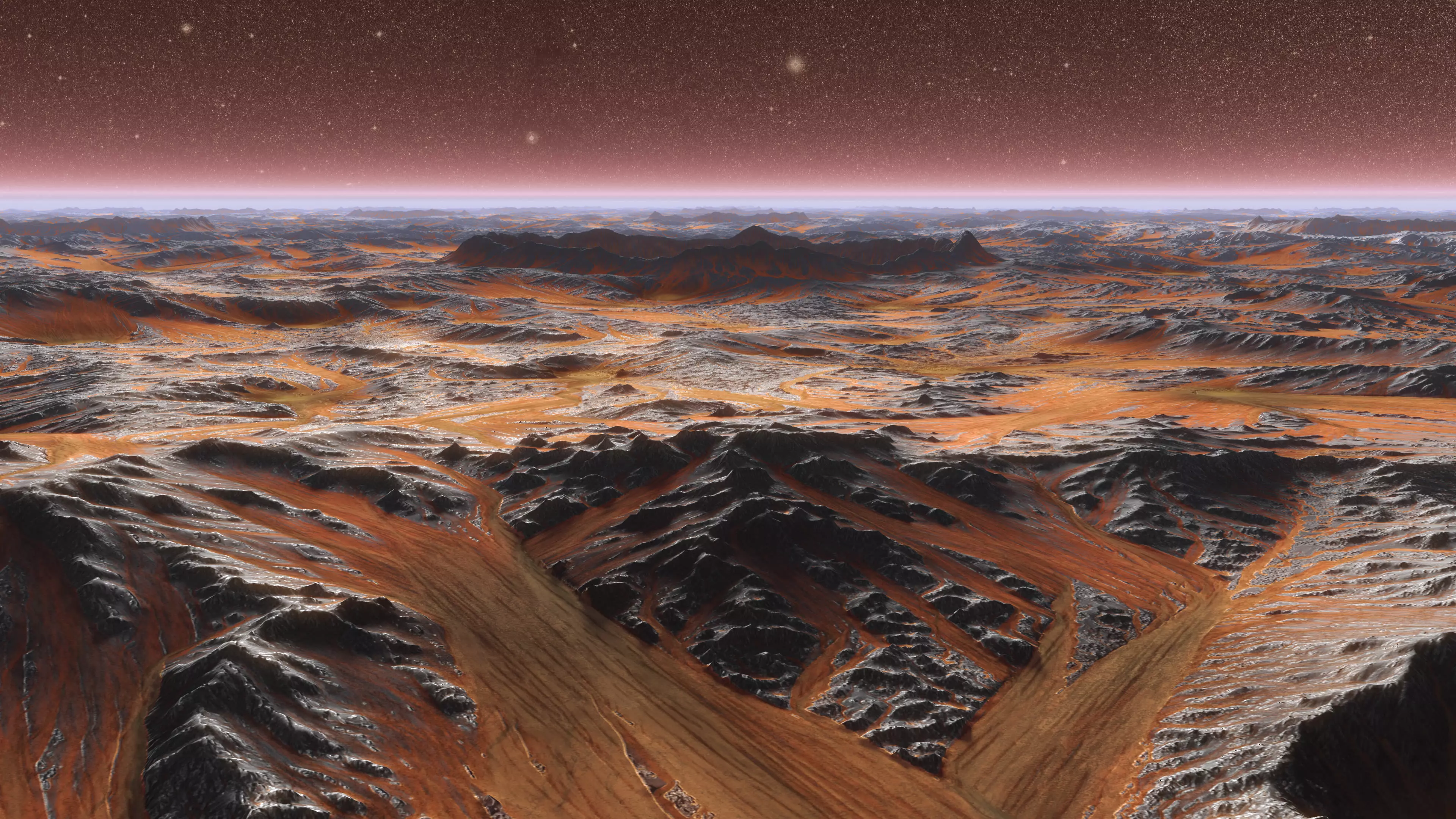 Mars Plate with crater in center  realistic 3d scene PBR  3D model_0