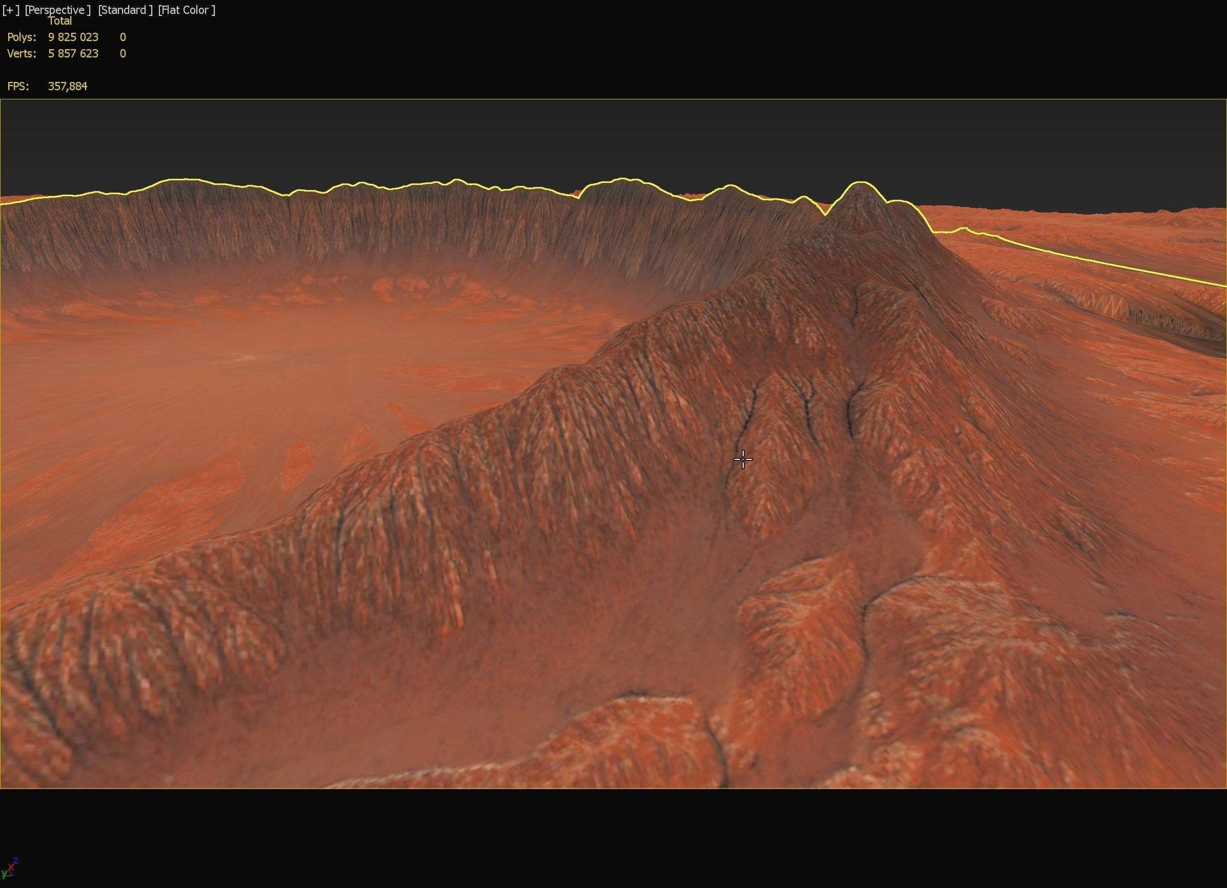 Mars Plate with crater in center  realistic 3d scene PBR  3D model_7