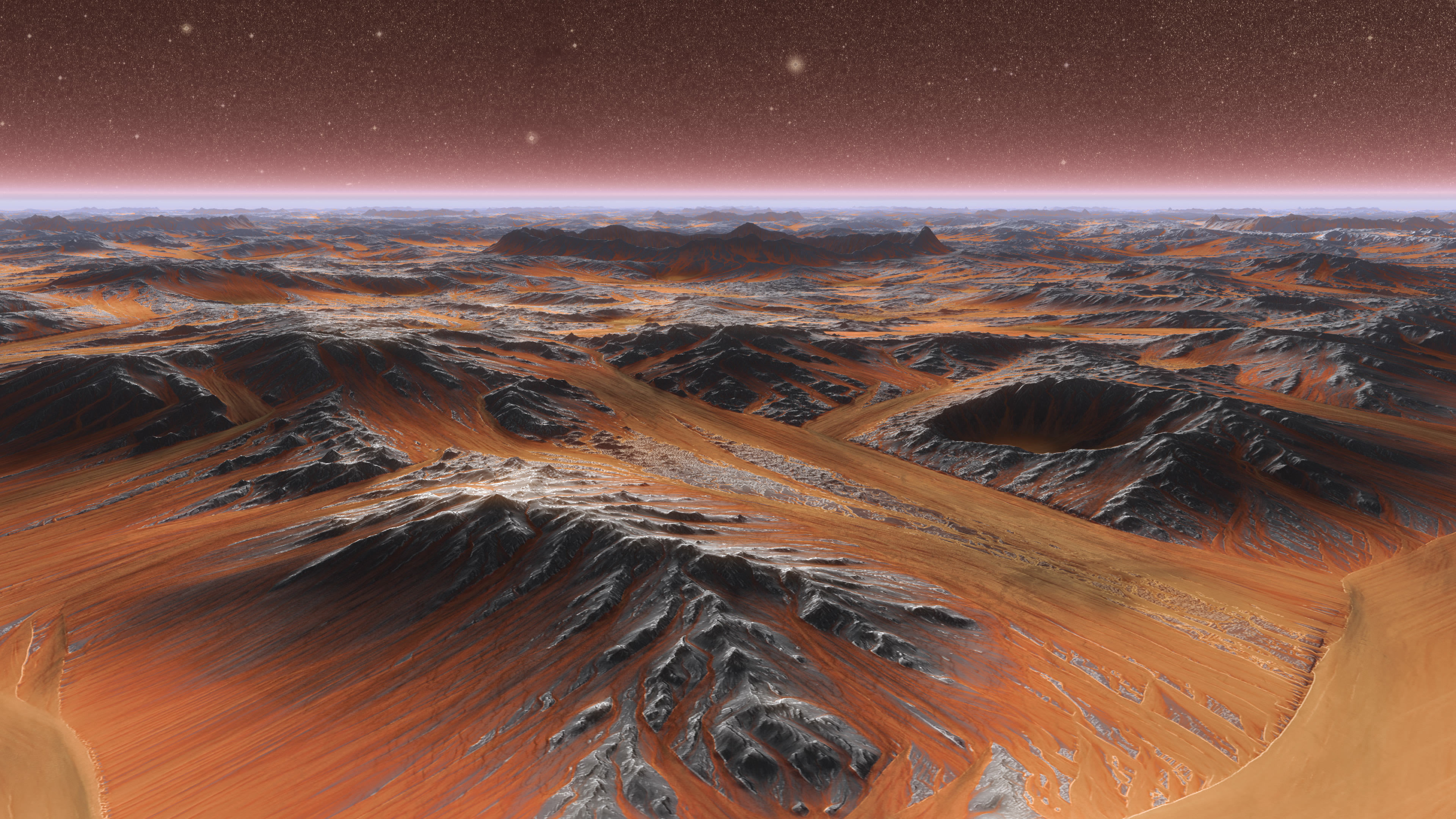 Mars Plate with crater in center  realistic 3d scene PBR  3D model_12