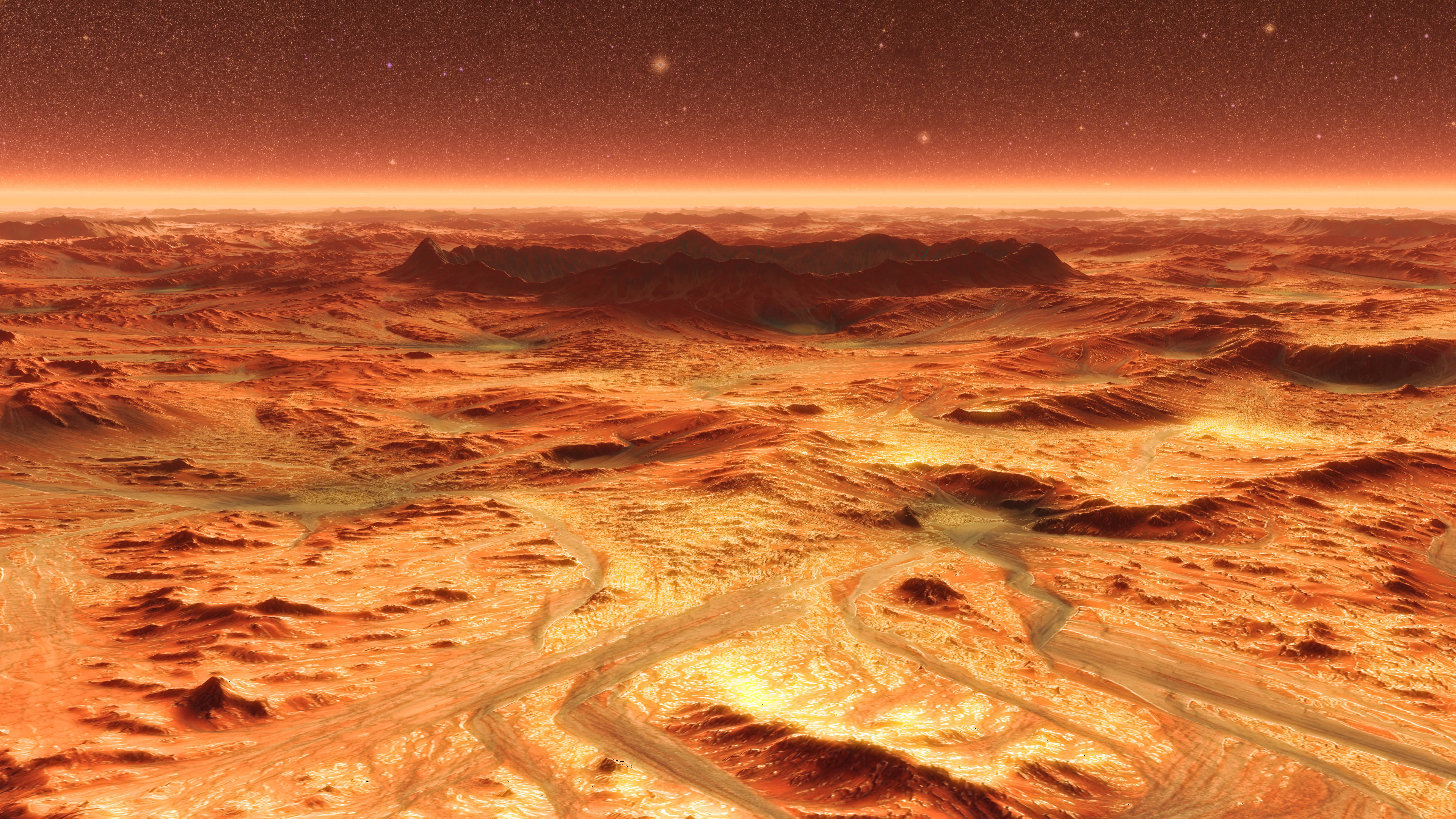 Mars Plate with crater in center  realistic 3d scene PBR  3D model_9