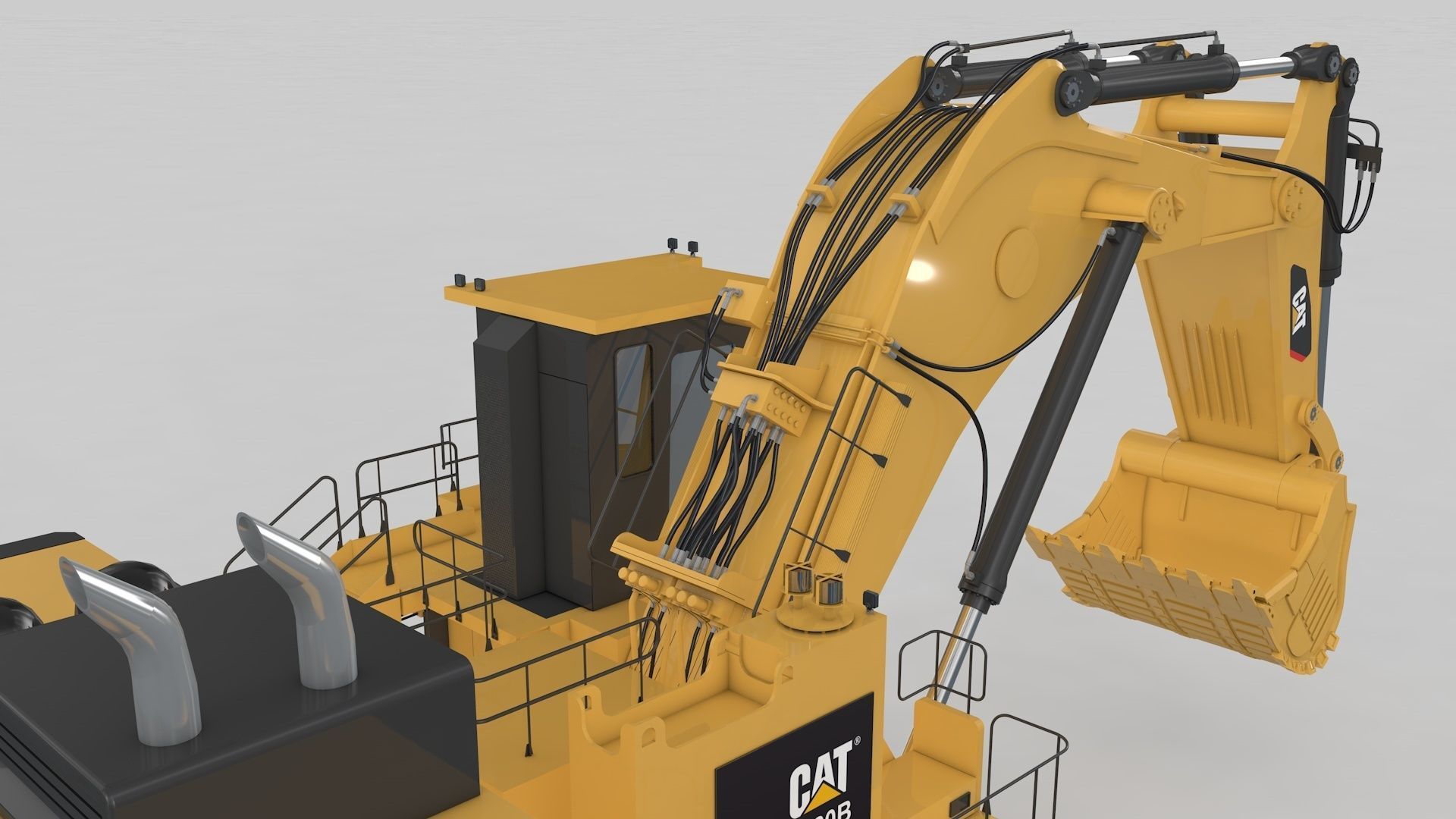Mining Excavator Rigged  3D model_4