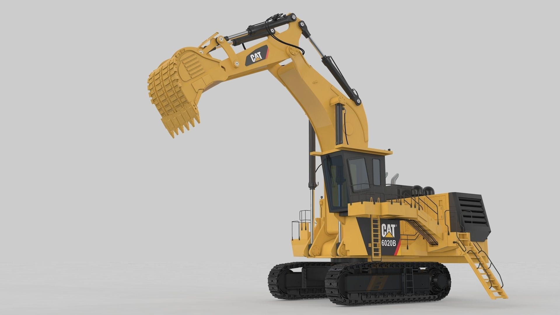 Mining Excavator Rigged  3D model_15