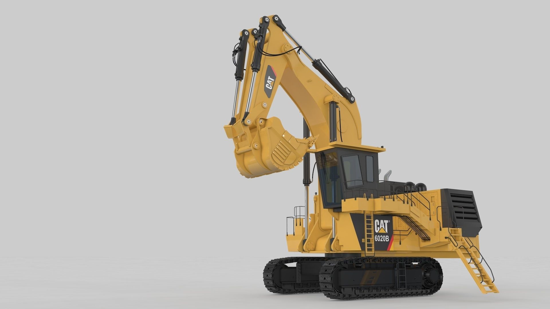 Mining Excavator Rigged  3D model_17