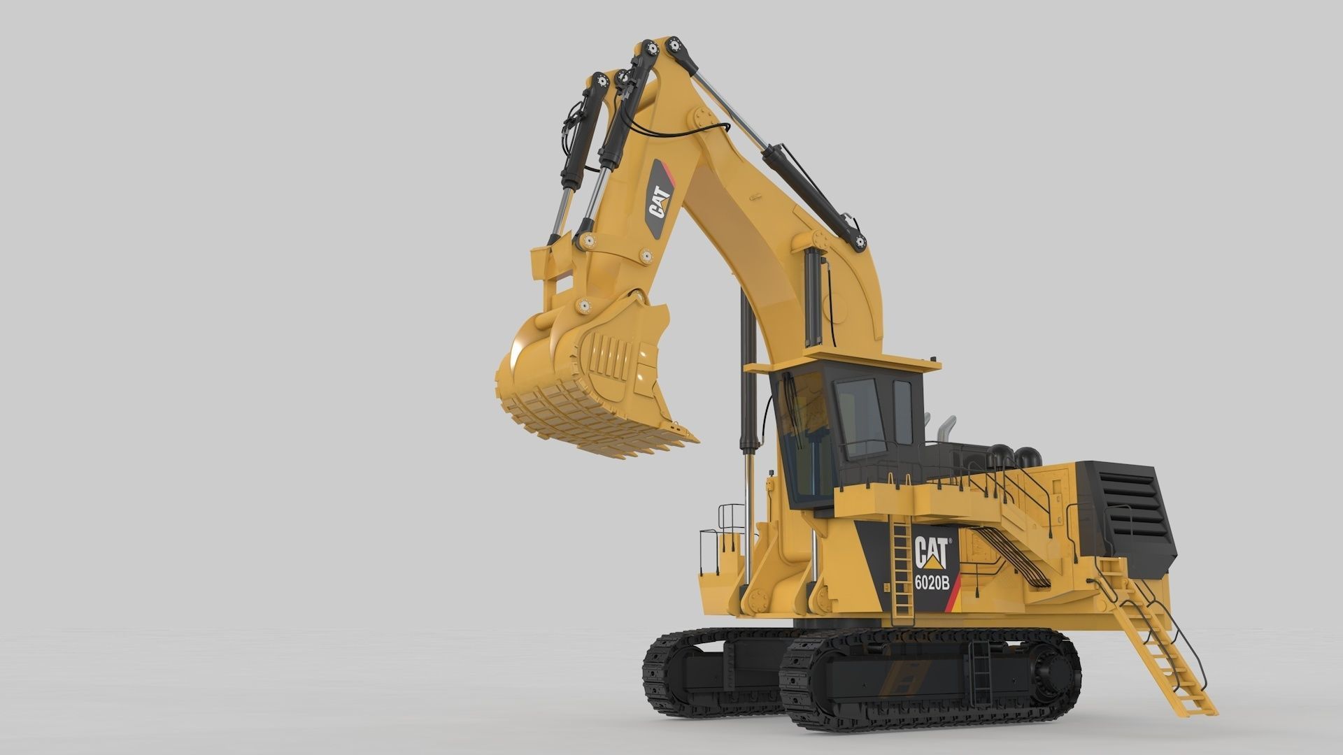 Mining Excavator Rigged  3D model_16
