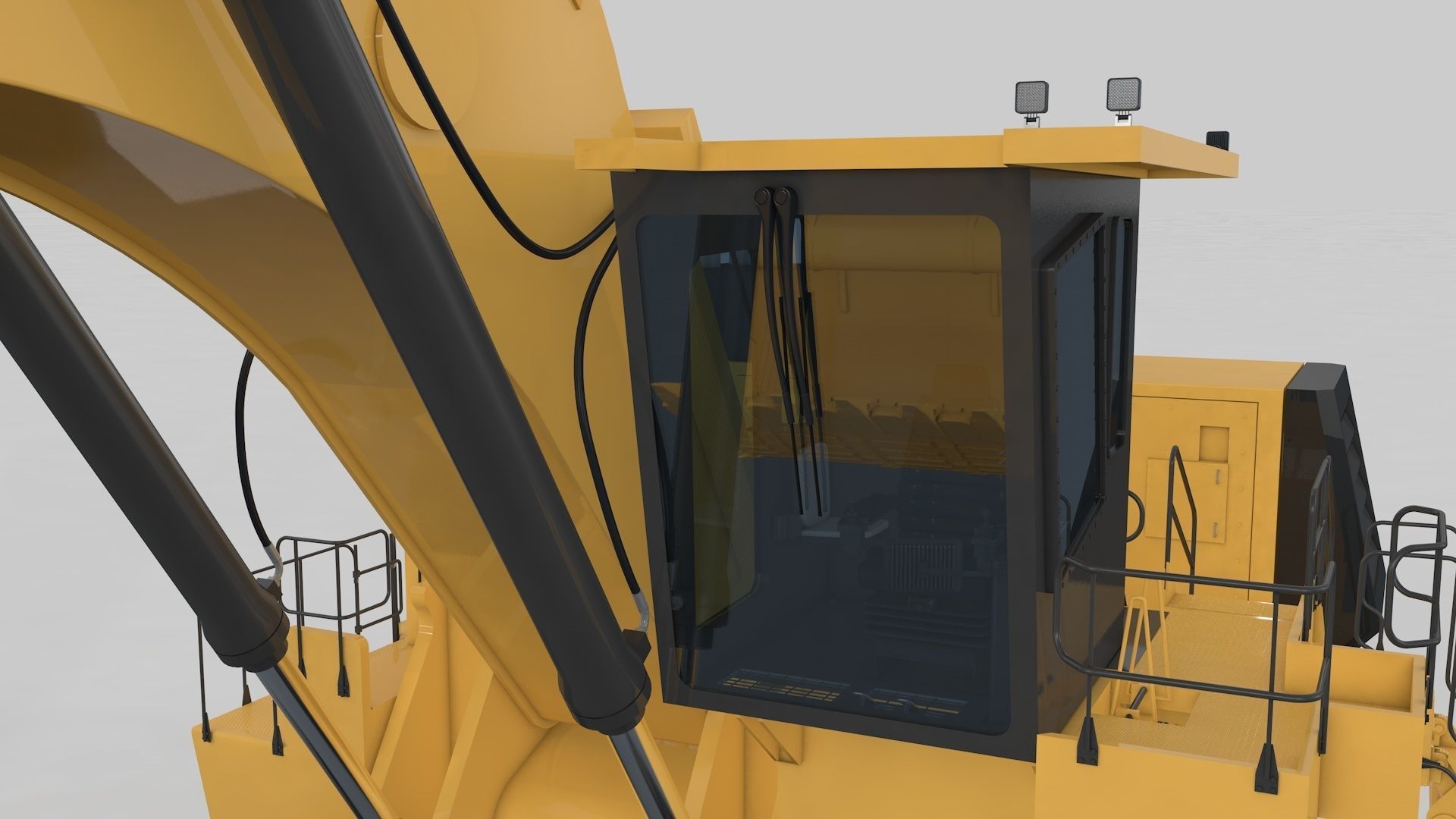 Mining Excavator Rigged  3D model_35