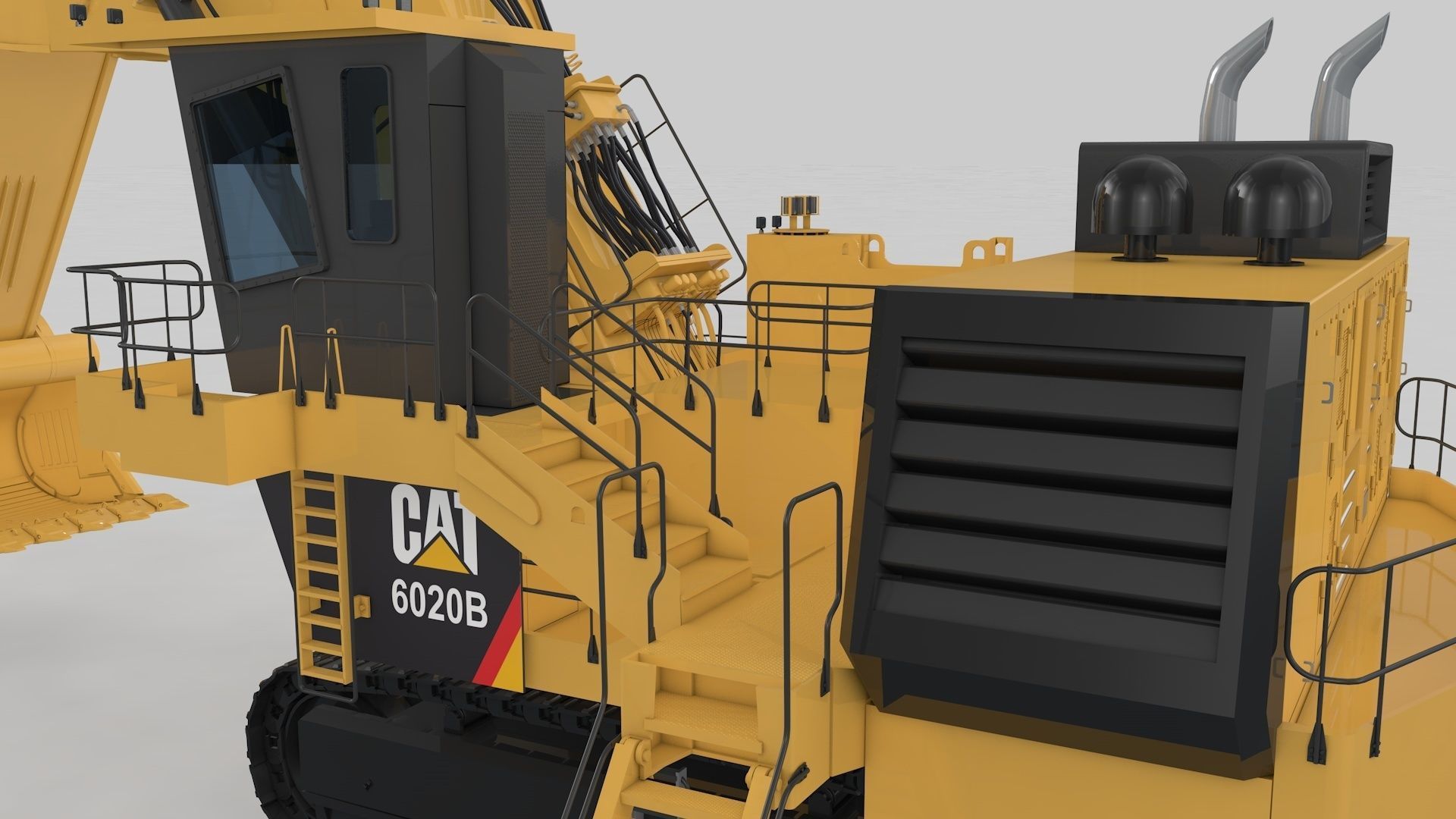 Mining Excavator Rigged  3D model_12