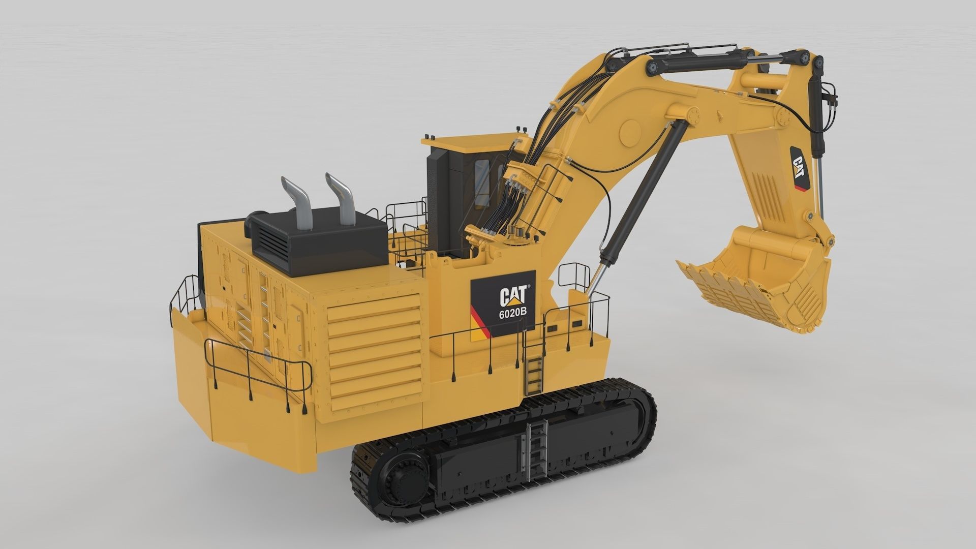 Mining Excavator Rigged  3D model_3