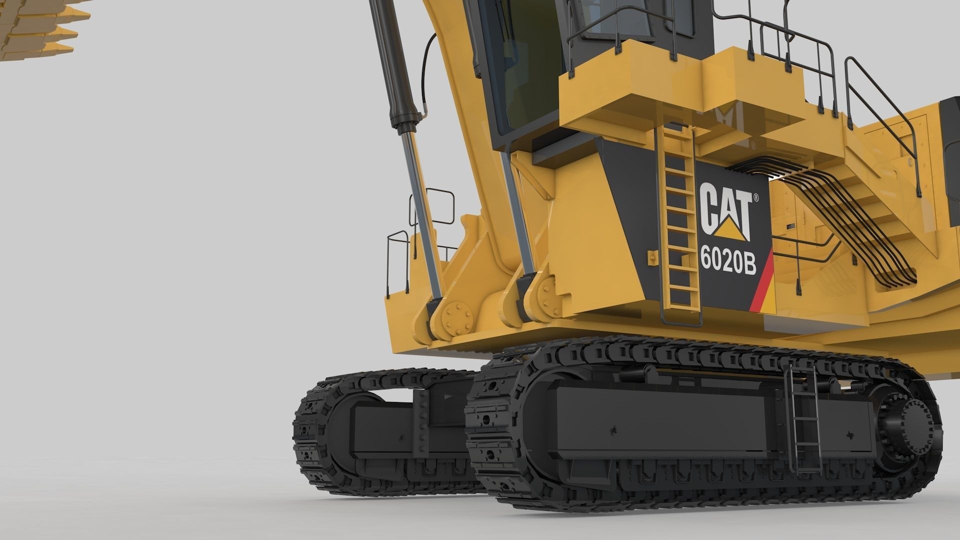 Mining Excavator Rigged  3D model_28