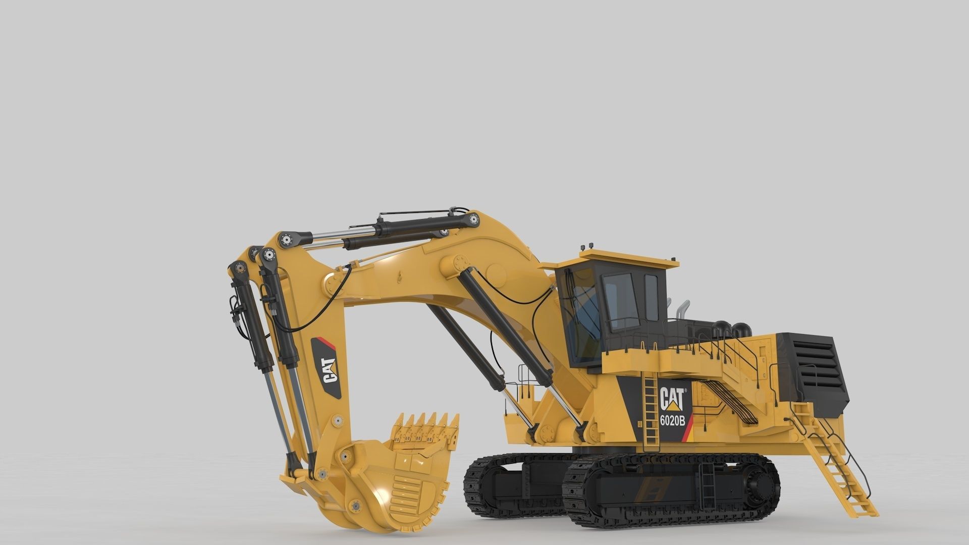 Mining Excavator Rigged  3D model_19
