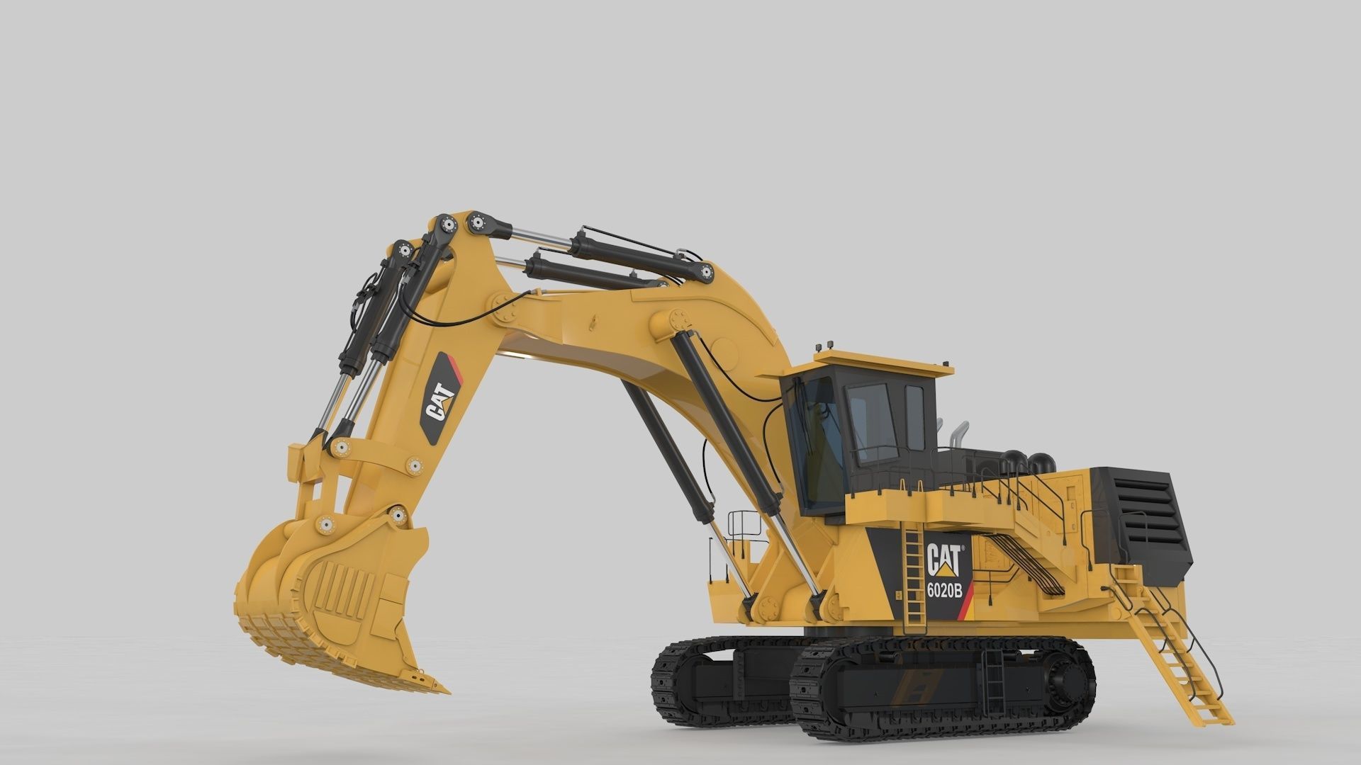 Mining Excavator Rigged  3D model_14