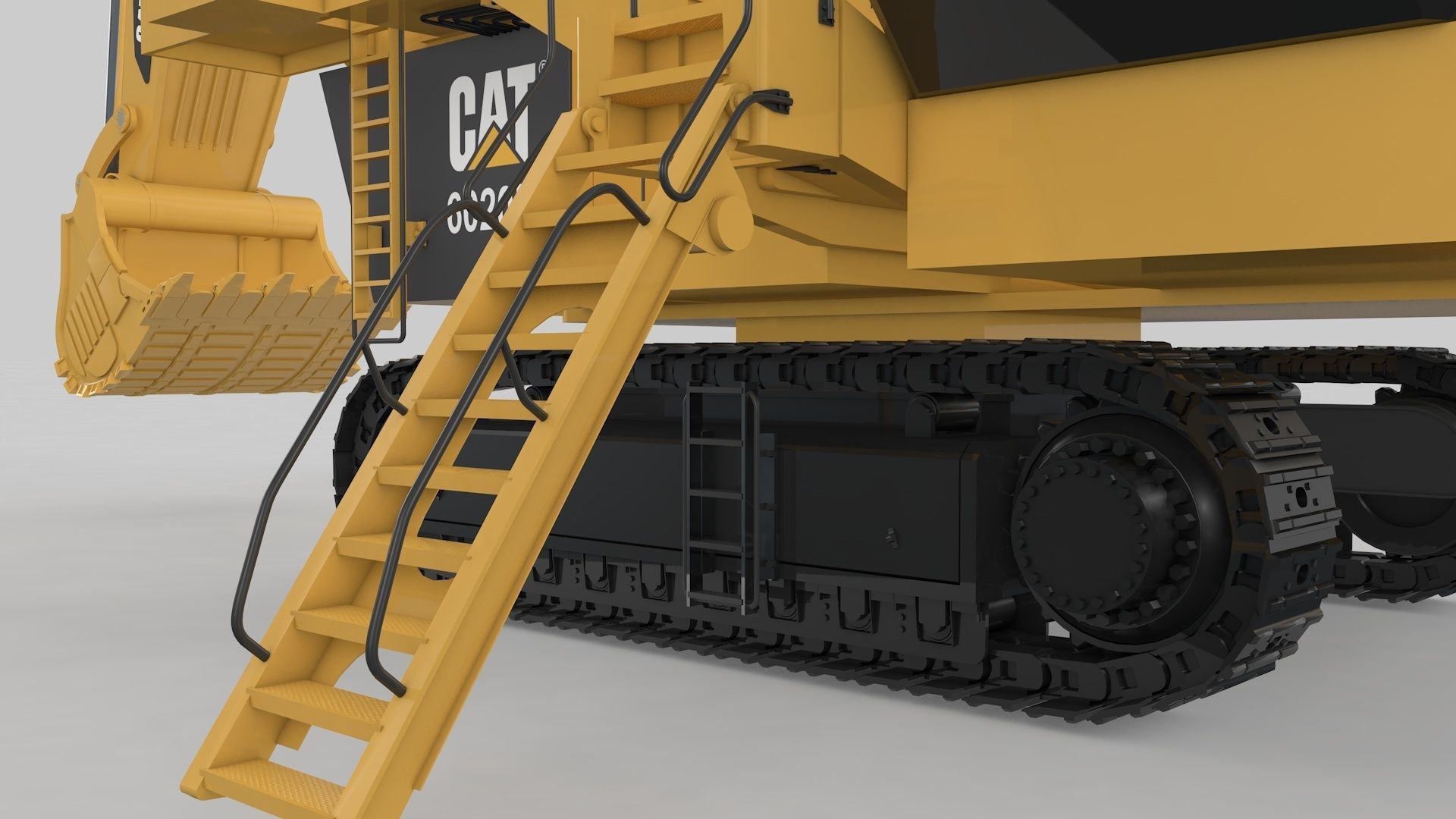 Mining Excavator Rigged  3D model_10