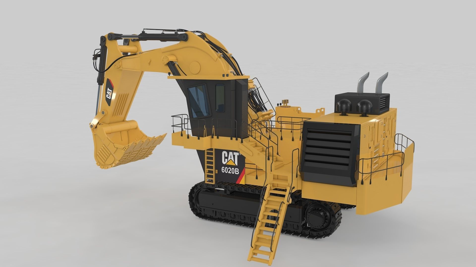 Mining Excavator Rigged  3D model_2