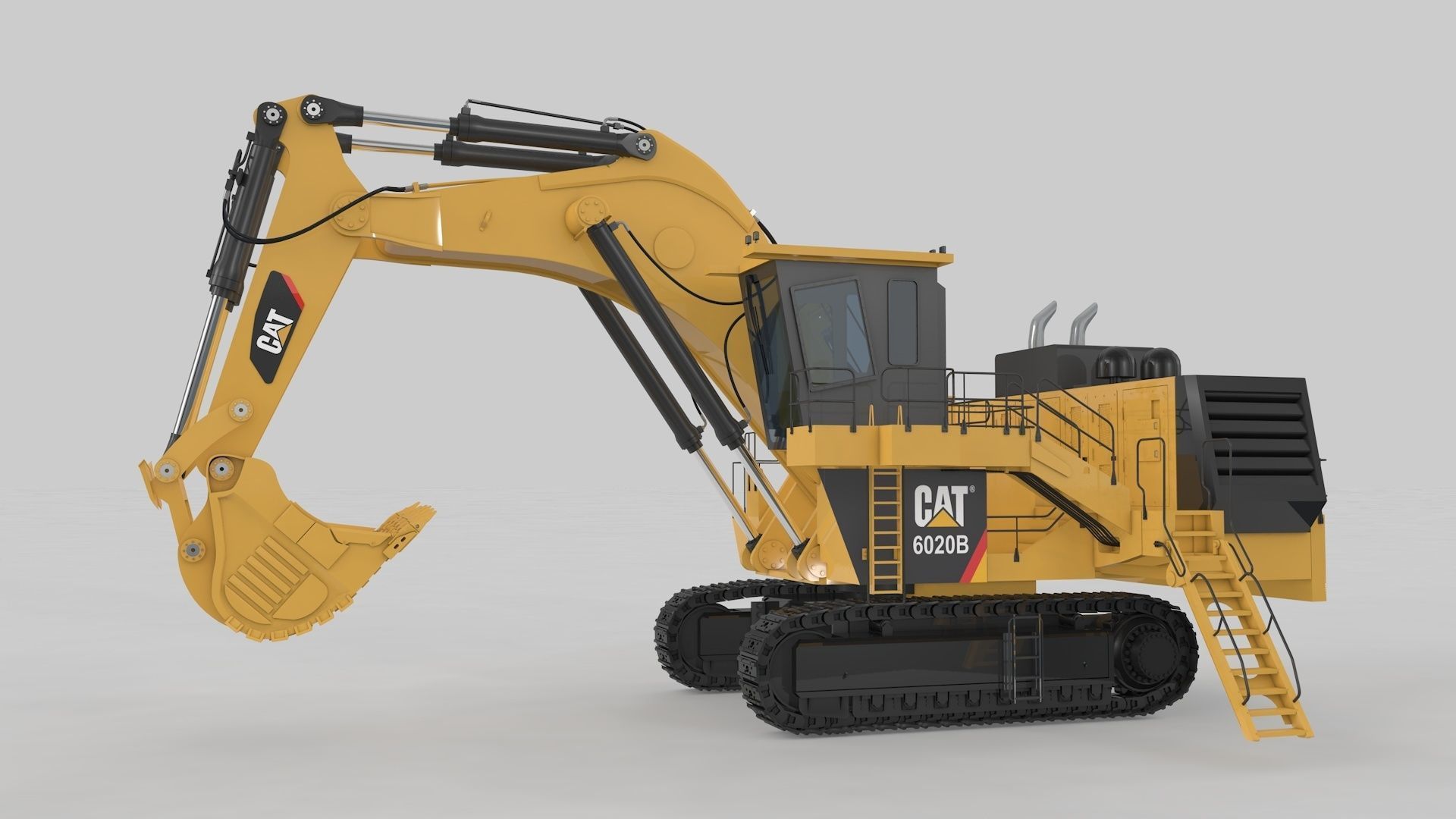 Mining Excavator Rigged  3D model_1