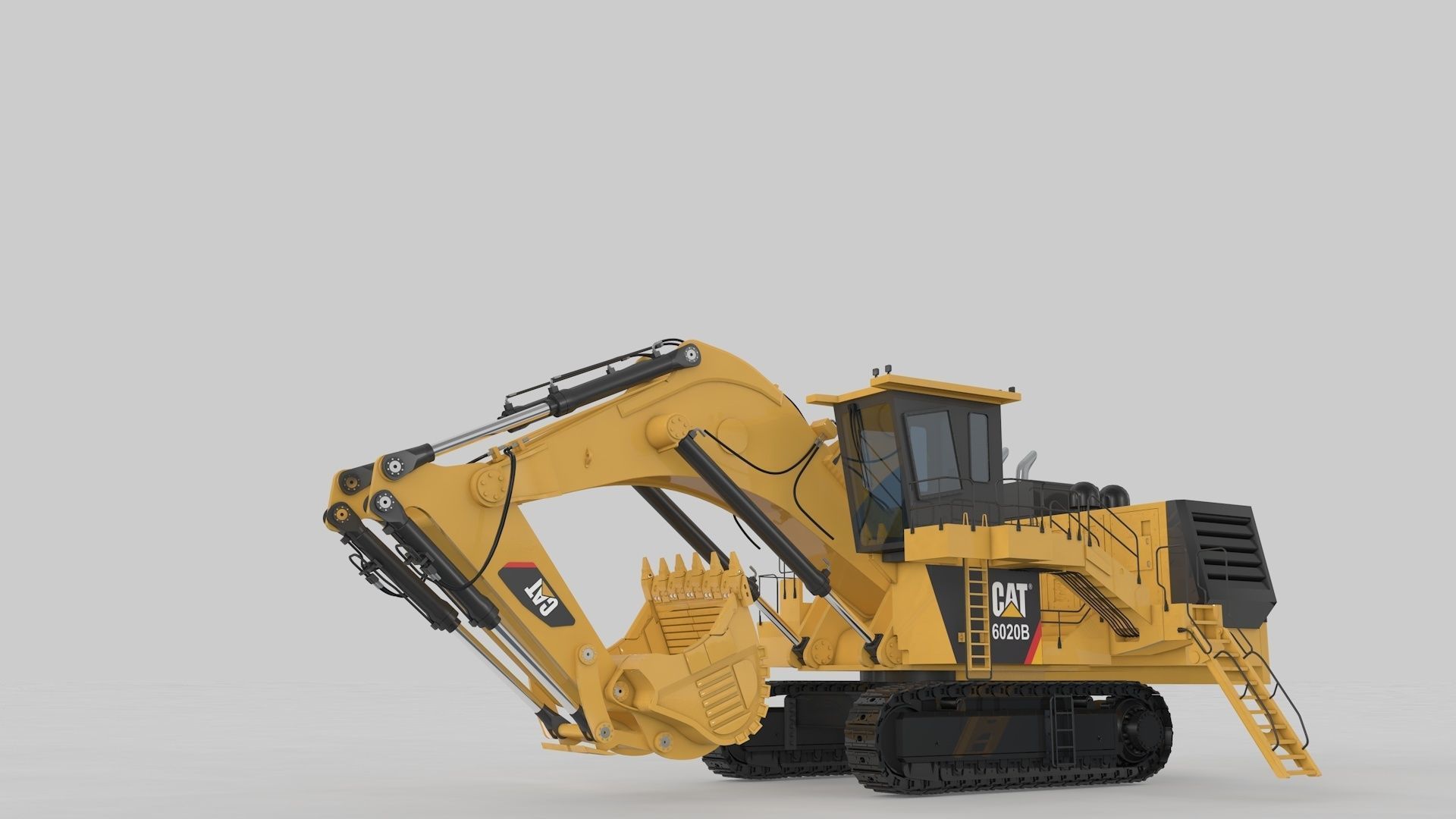 Mining Excavator Rigged  3D model_18