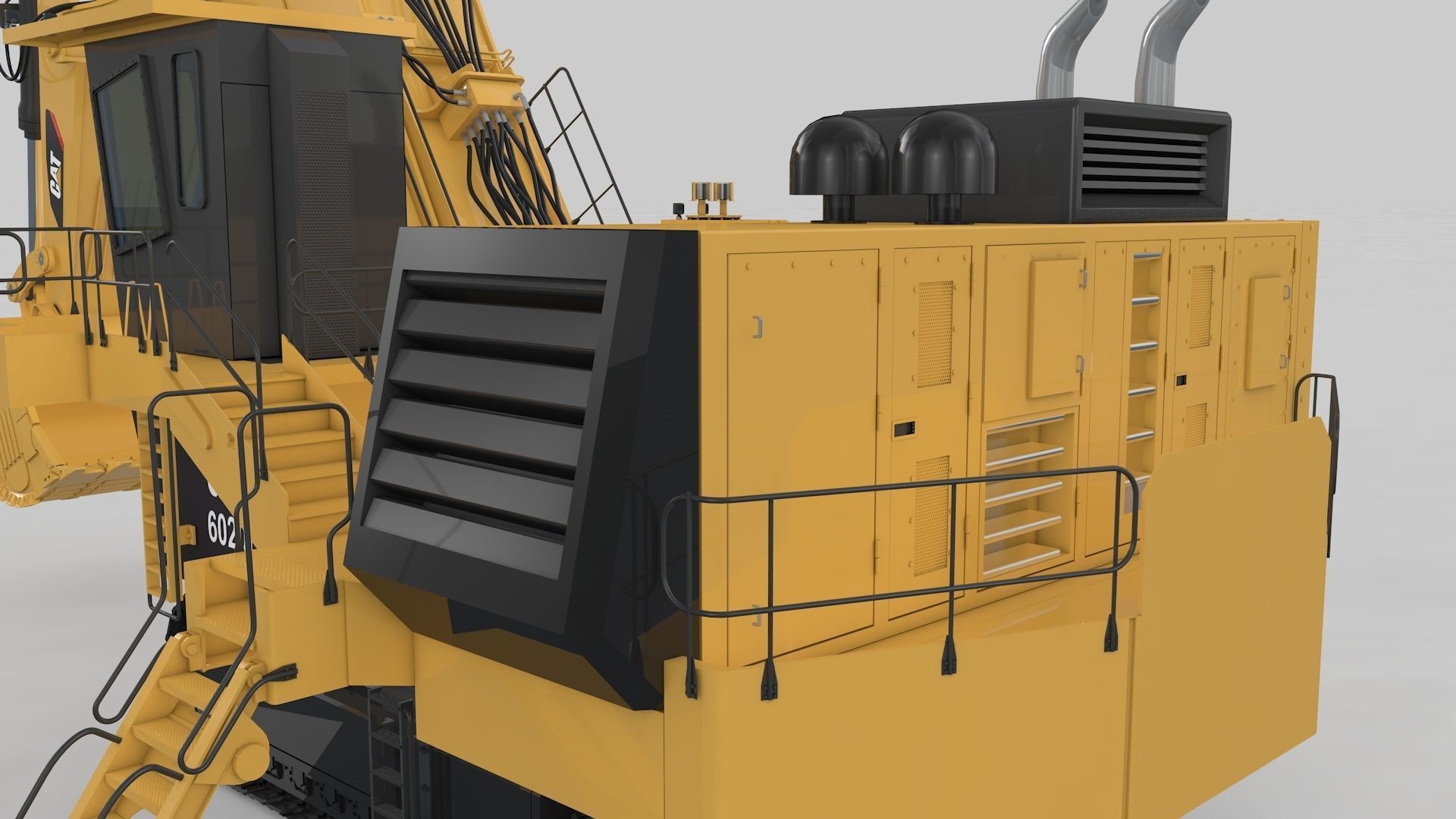 Mining Excavator Rigged  3D model_11