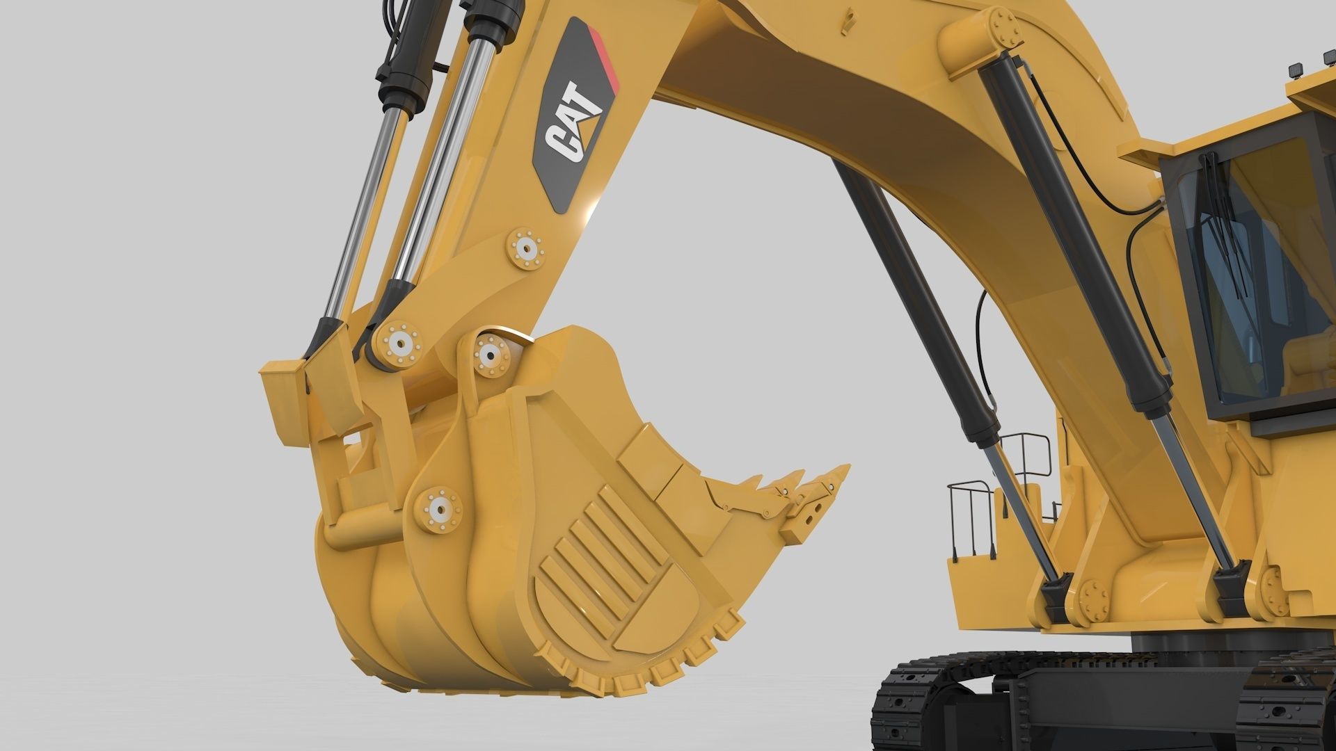 Mining Excavator Rigged  3D model_6