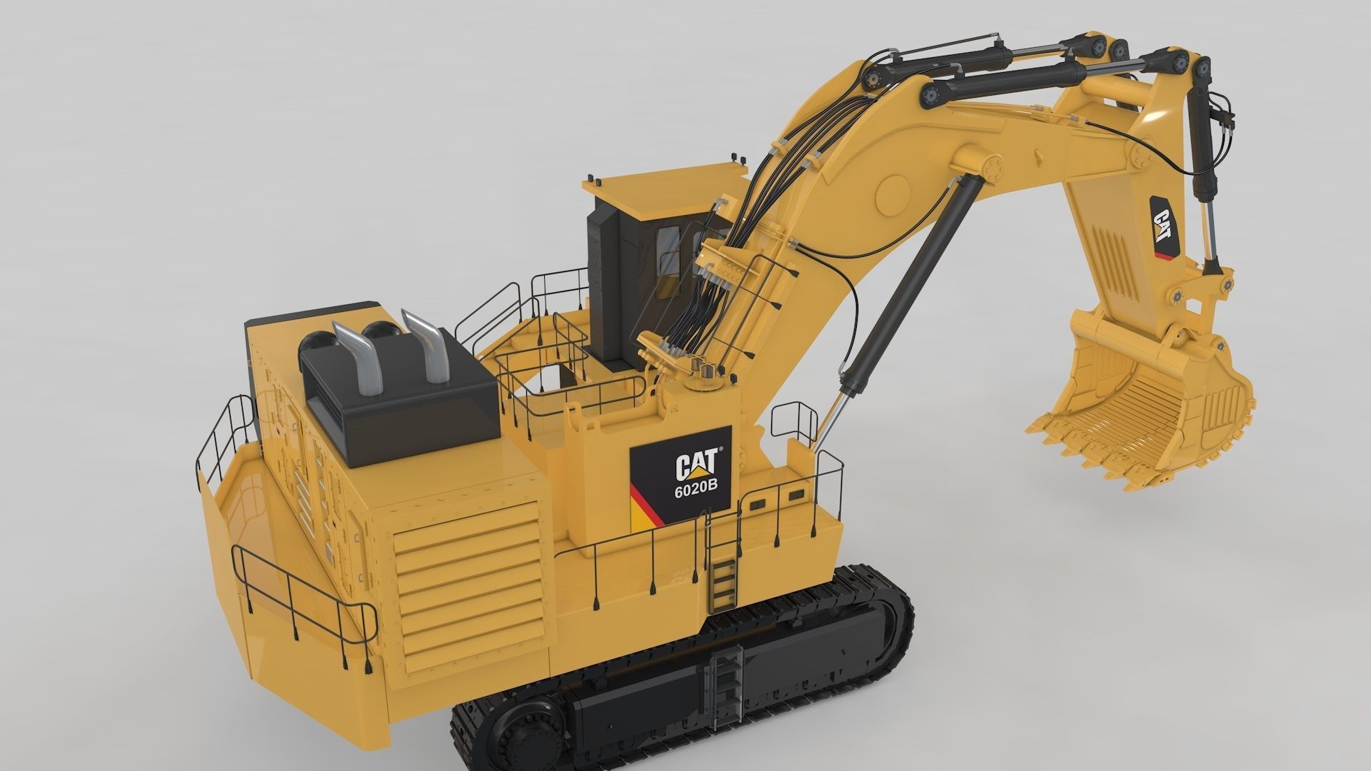 Mining Excavator Rigged  3D model_13