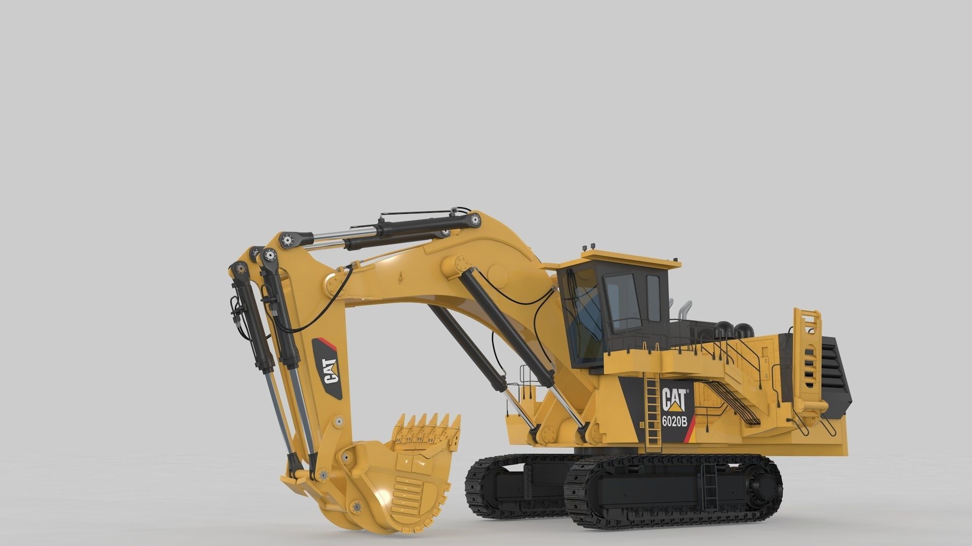Mining Excavator Rigged  3D model_21