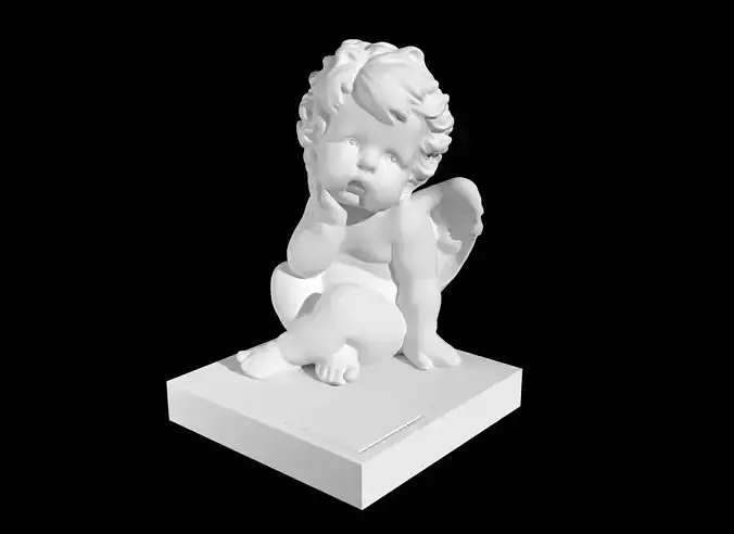 angel 3d print model cupid statue 3D print model