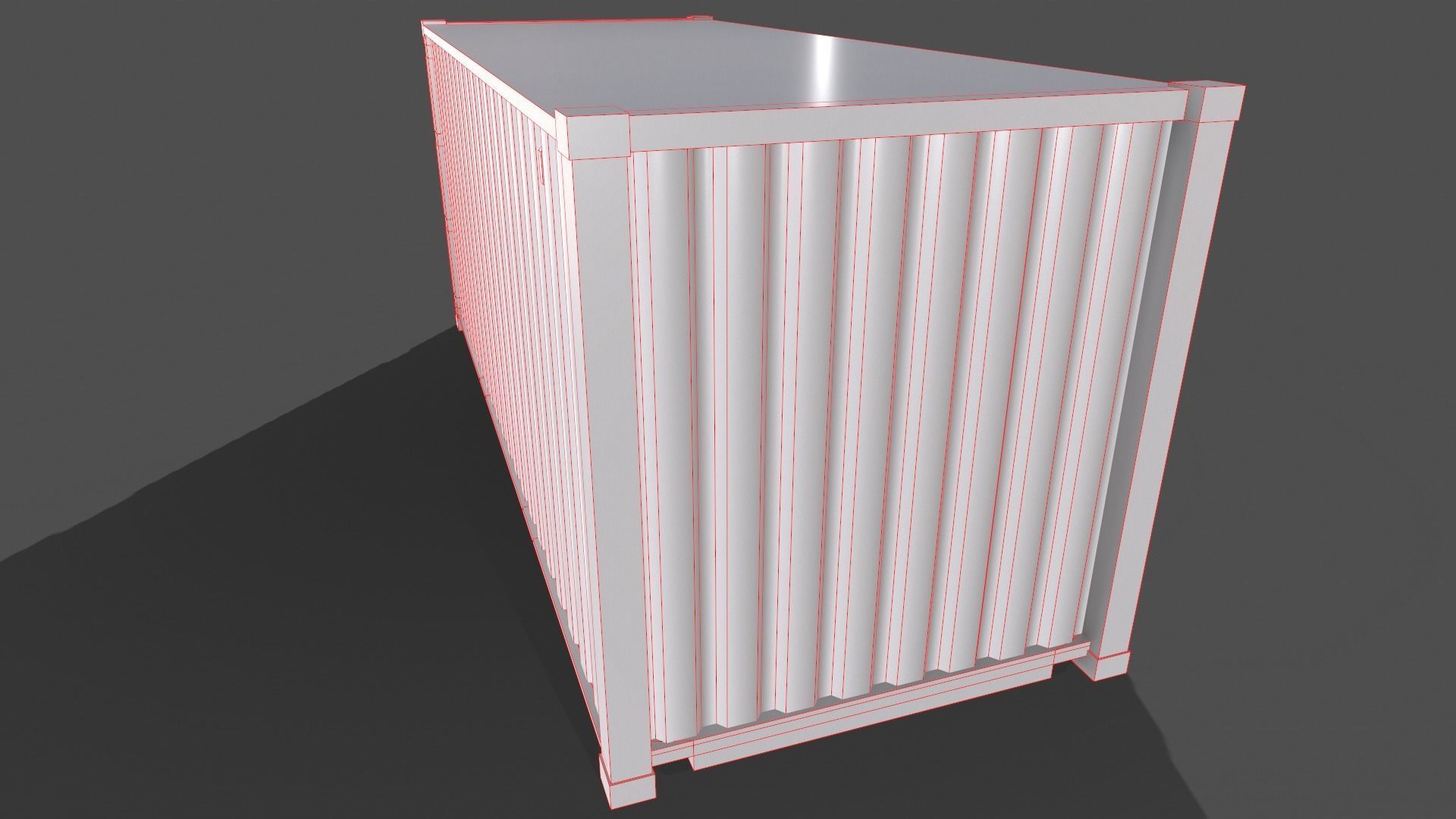 PBR 20 ft Shipping Cargo Container Version 1 - Red Low-poly 3D model_21
