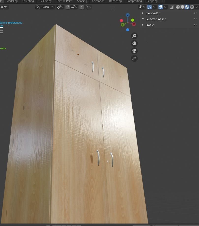 Cupboard wardrobe with shelves and drawers 3D model_1