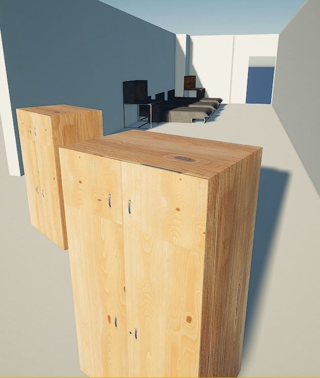 Cupboard wardrobe with shelves and drawers 3D model_3