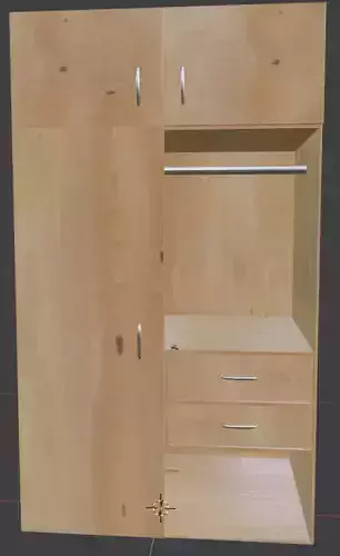 Cupboard wardrobe with shelves and drawers 3D model