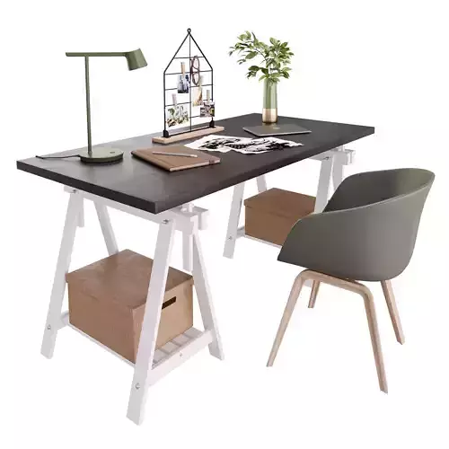 Workplace 3 desk with two chairs and chair