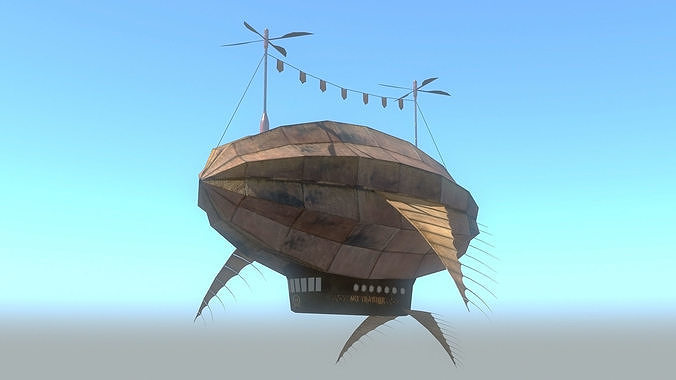 Fantasy Airship Low-poly 3D model