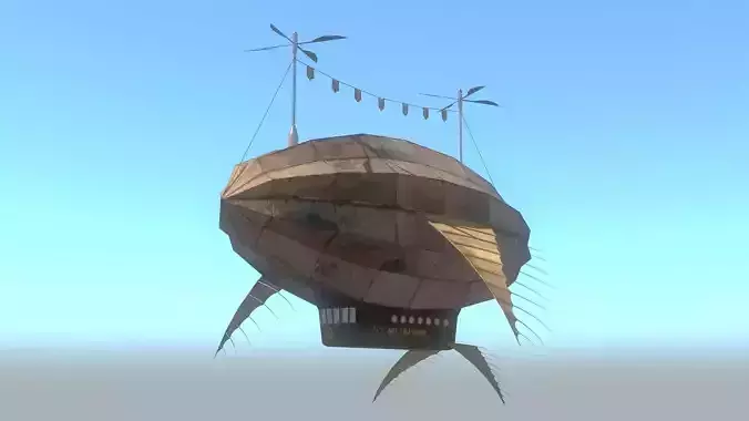 Fantasy Airship Low-poly 3D model