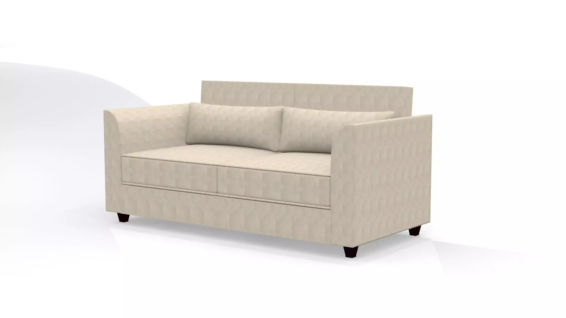 Tow-cushioned-Sofa loveseat Low-poly 3D model