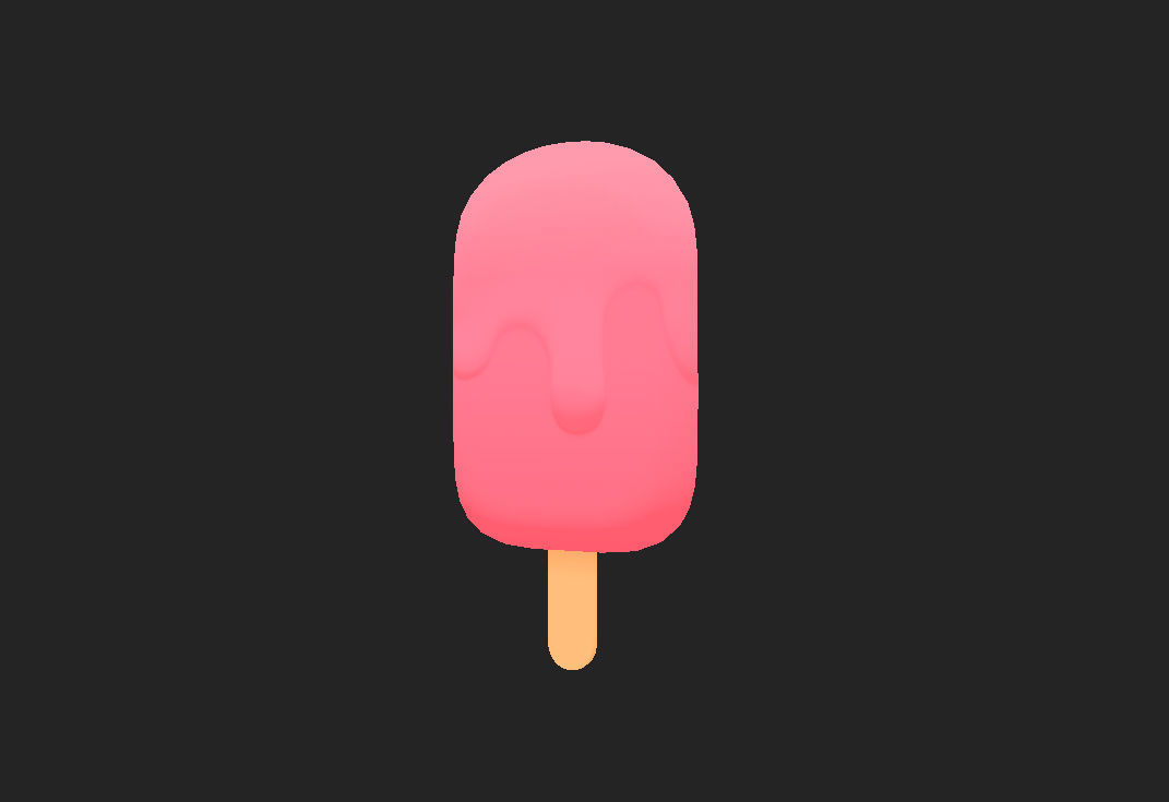 Ice Cream on a Stick Low-poly 3D model_5