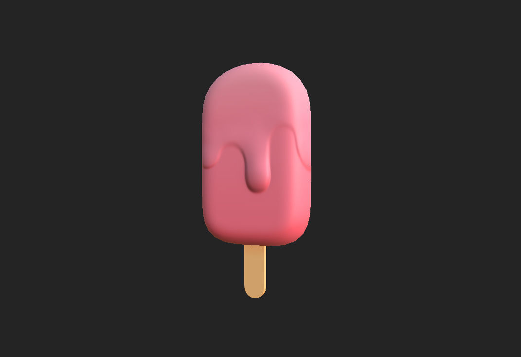 Ice Cream on a Stick Low-poly 3D model_4