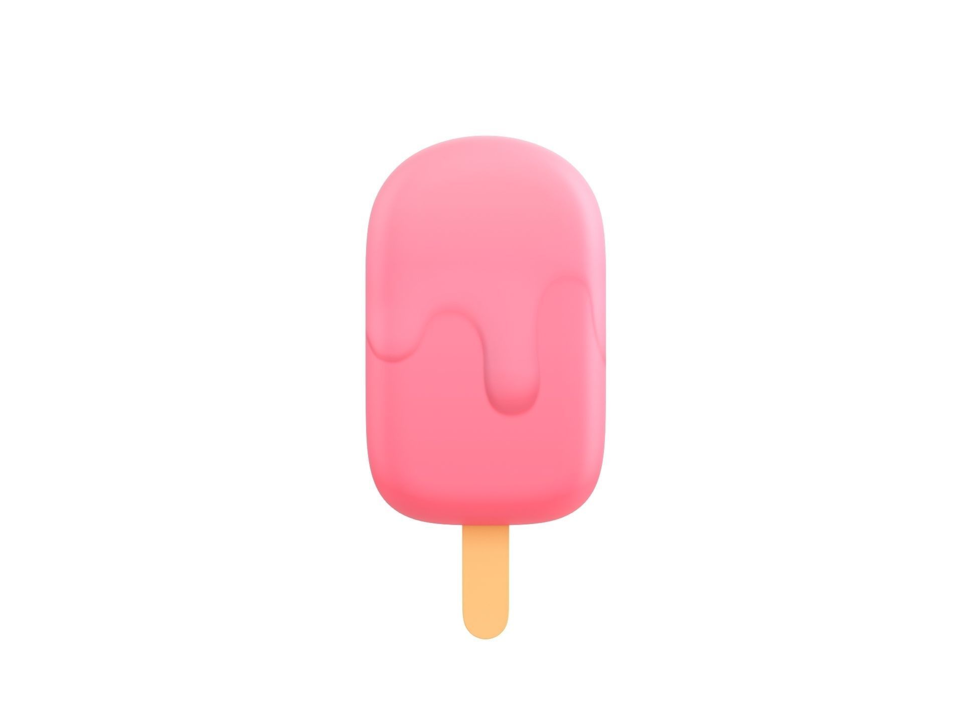 Ice Cream on a Stick Low-poly 3D model_1