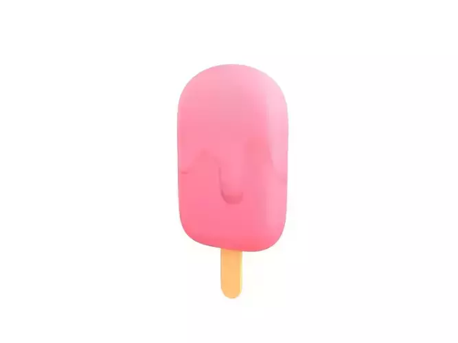 Ice Cream on a Stick Low-poly 3D model
