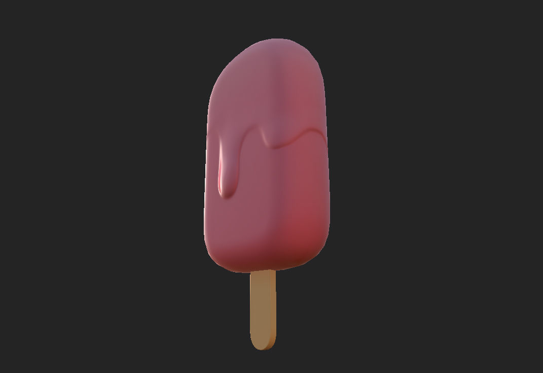 Ice Cream on a Stick Low-poly 3D model_8