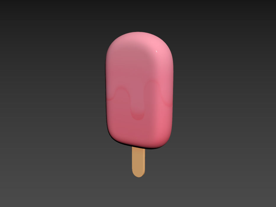 Ice Cream on a Stick Low-poly 3D model_9