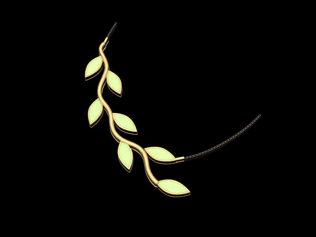 Leaf Necklace 3D print model_1