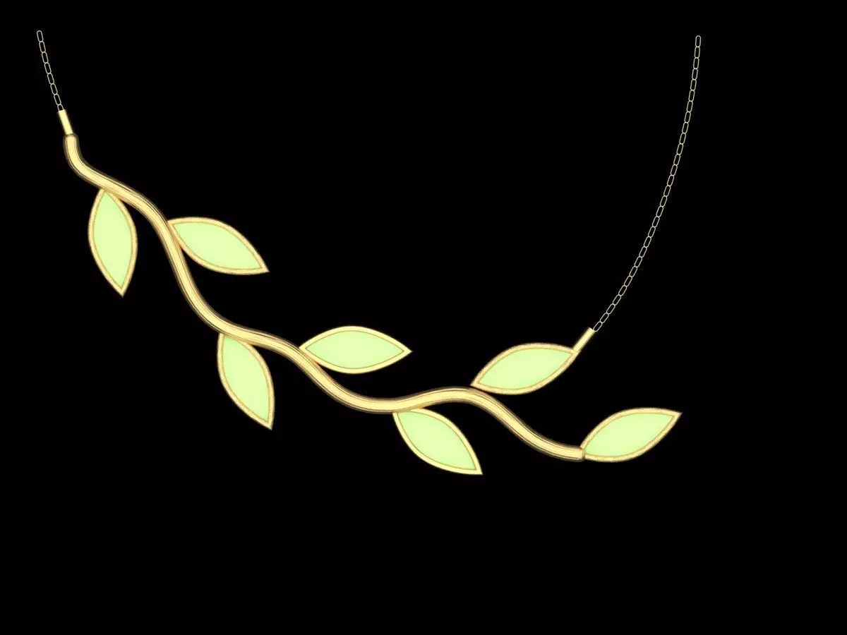 Leaf Necklace 3D print model_0