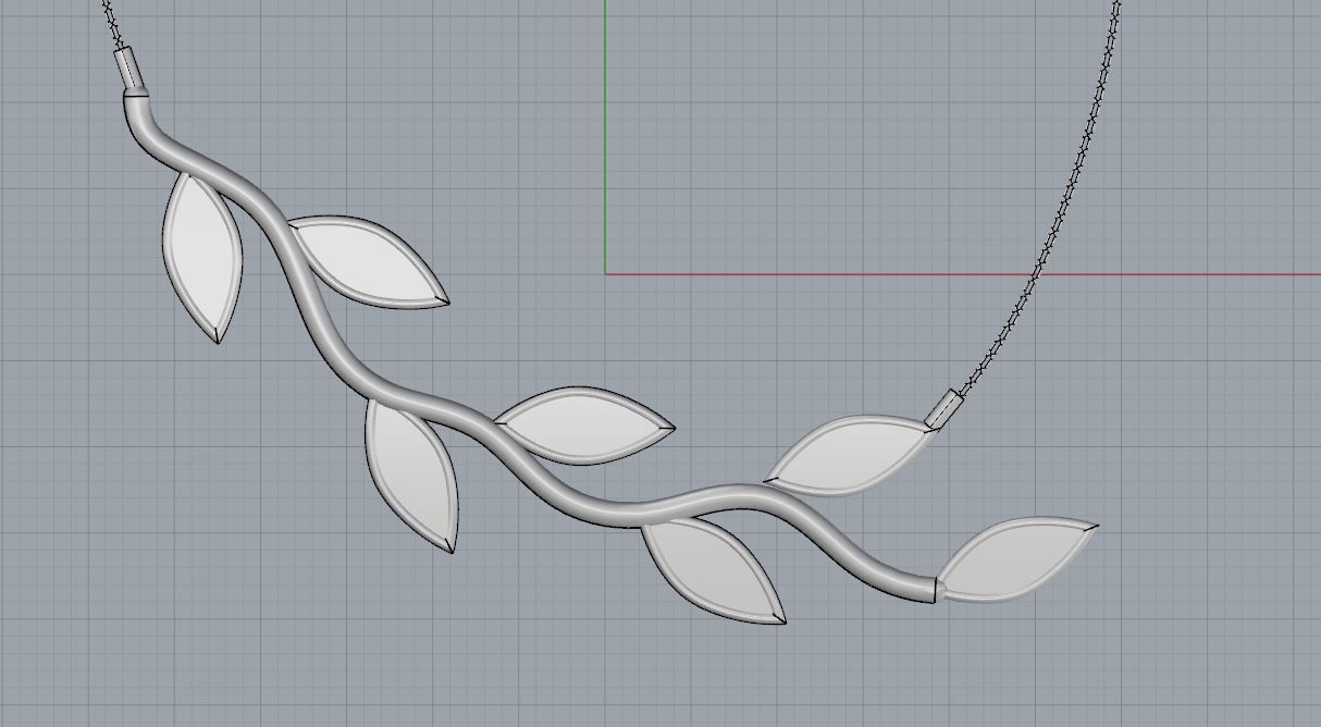 Leaf Necklace 3D print model_4
