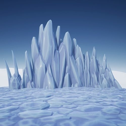 Stylized Ice Formations Low-poly 3D model