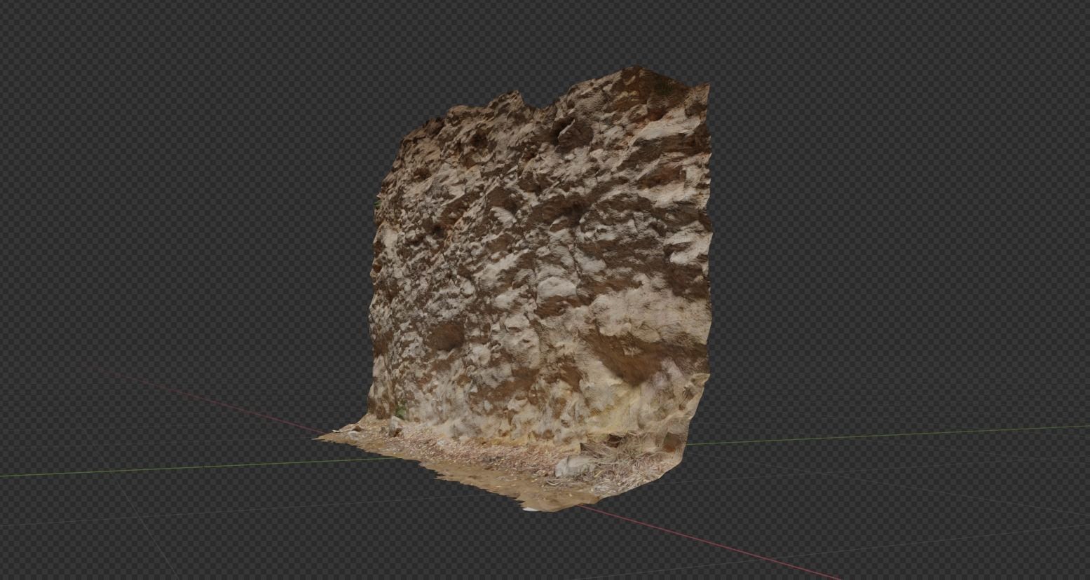 3d scanned cliff 004 Low-poly 3D model_4