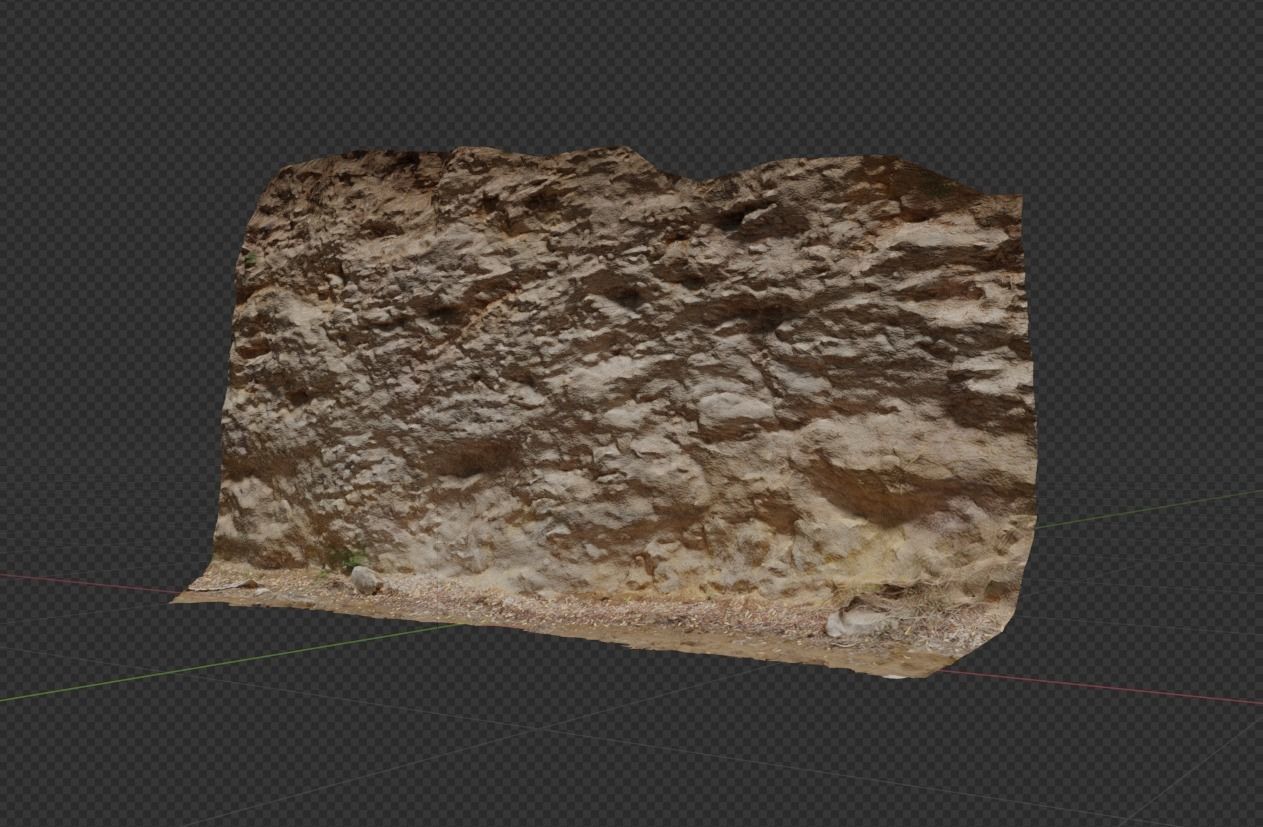 3d scanned cliff 004 Low-poly 3D model_1