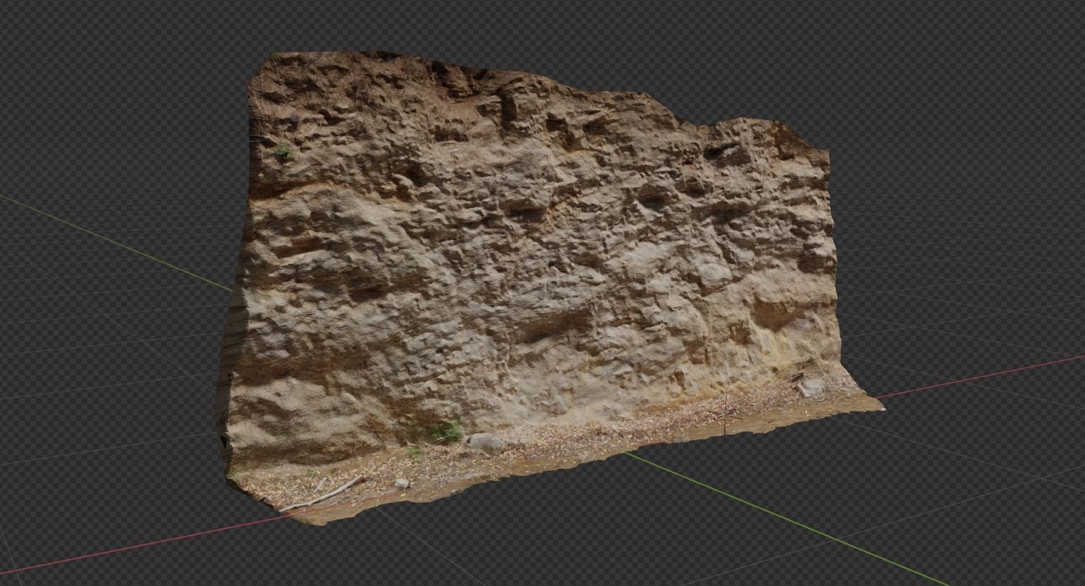 3d scanned cliff 004 Low-poly 3D model_3