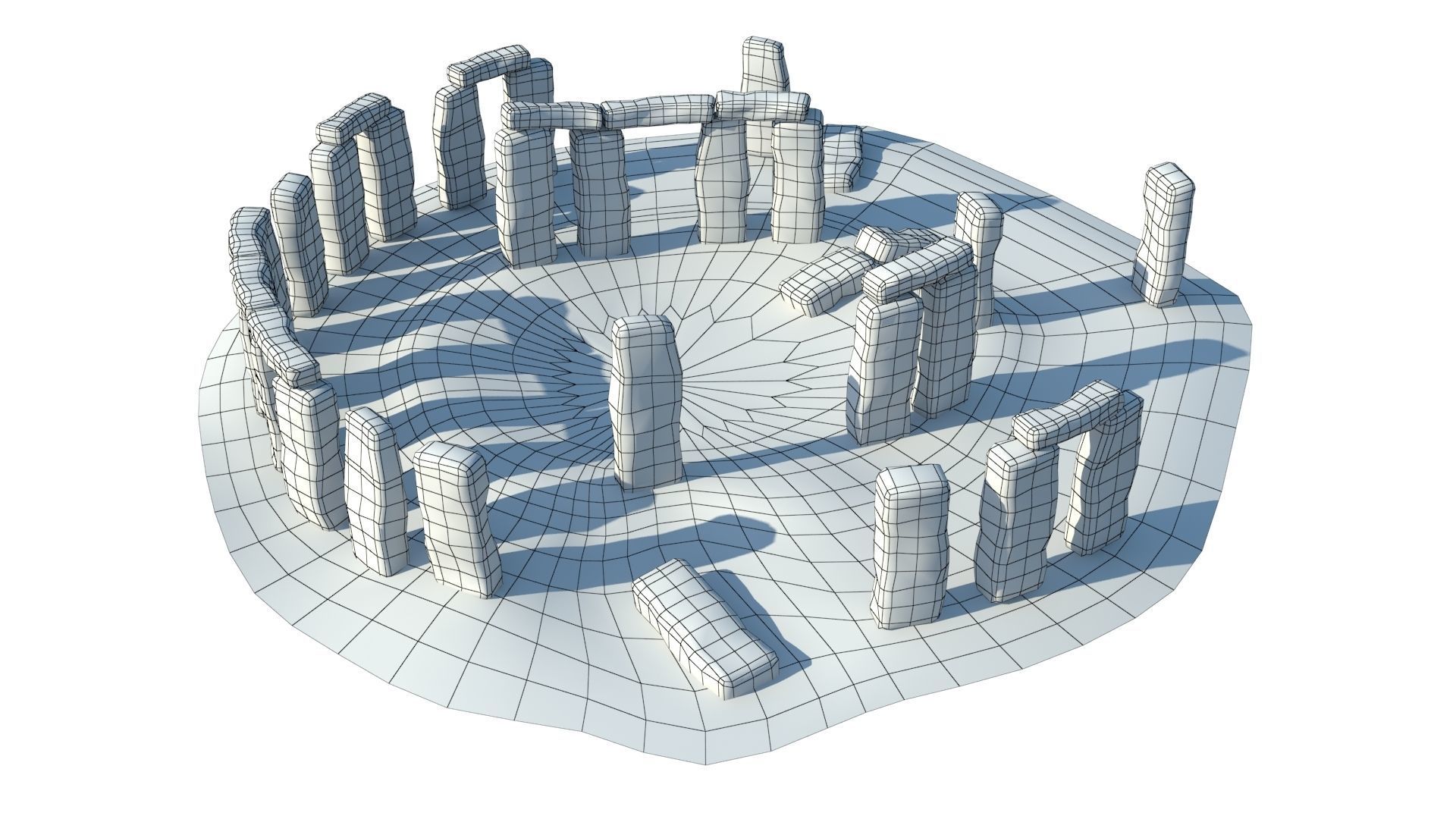 Stonehenge in england Low-poly 3D model_9