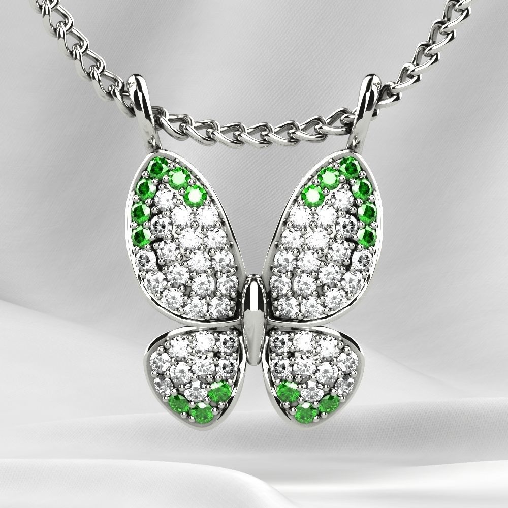 Butterfly Gold Pendant 3D print model_7